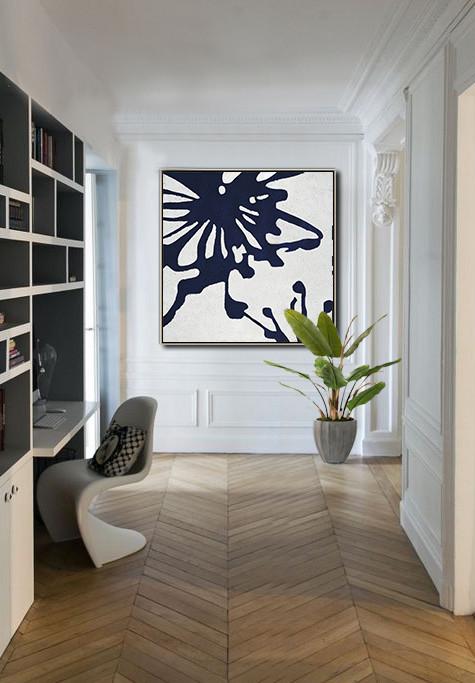Navy Blue Minimalist Painting #NV285A - Click Image to Close